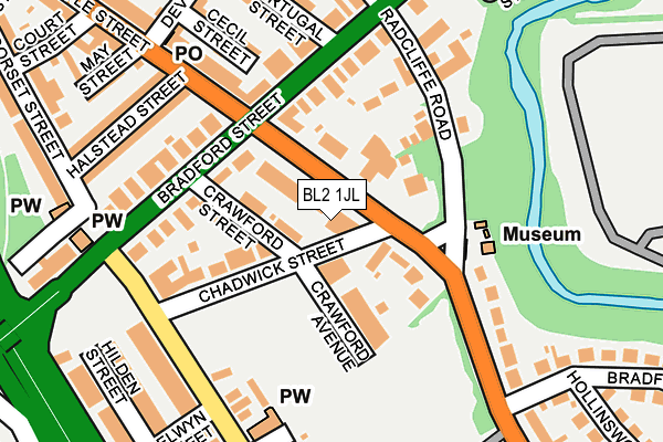 BL2 1JL map - OS OpenMap – Local (Ordnance Survey)