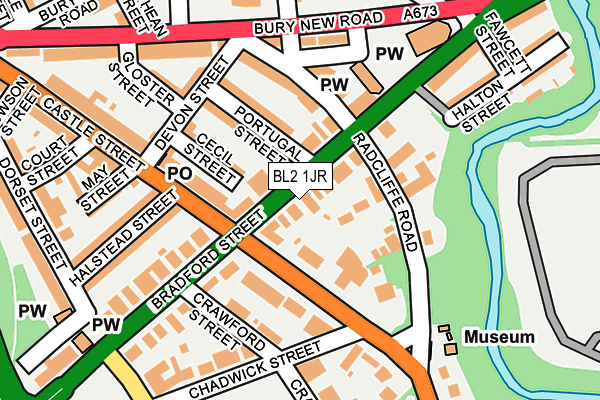 BL2 1JR map - OS OpenMap – Local (Ordnance Survey)