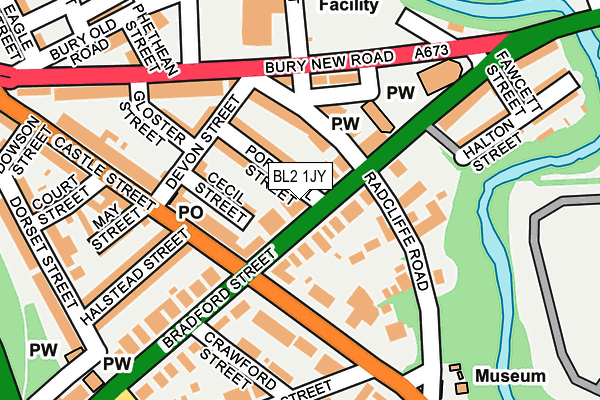 BL2 1JY map - OS OpenMap – Local (Ordnance Survey)