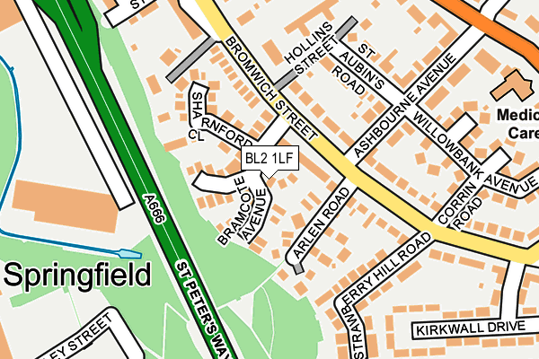 BL2 1LF map - OS OpenMap – Local (Ordnance Survey)