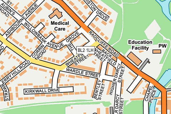 BL2 1LH map - OS OpenMap – Local (Ordnance Survey)