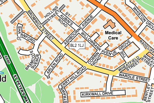 BL2 1LJ map - OS OpenMap – Local (Ordnance Survey)