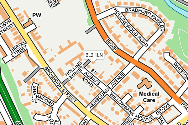 BL2 1LN map - OS OpenMap – Local (Ordnance Survey)