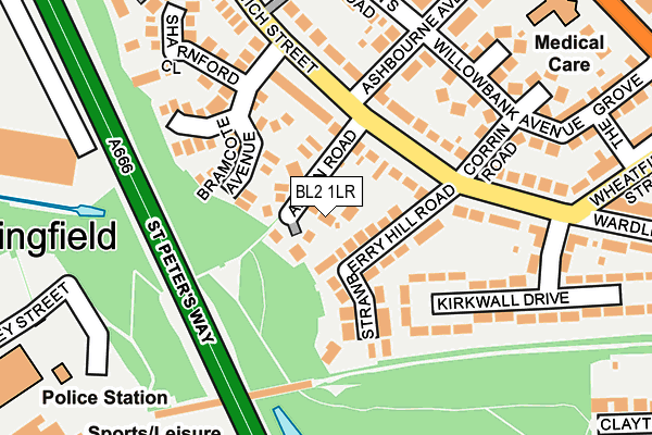 BL2 1LR map - OS OpenMap – Local (Ordnance Survey)