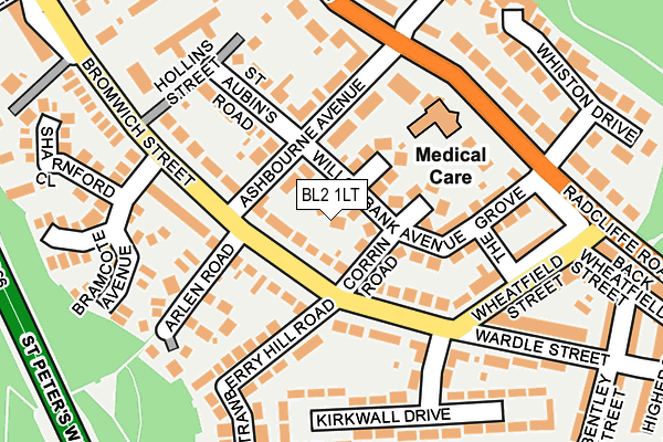 BL2 1LT map - OS OpenMap – Local (Ordnance Survey)