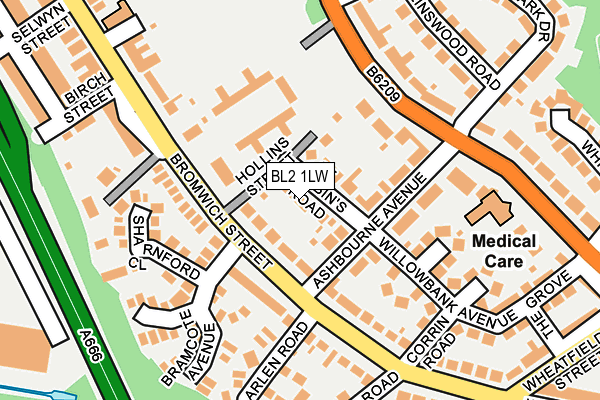 BL2 1LW map - OS OpenMap – Local (Ordnance Survey)
