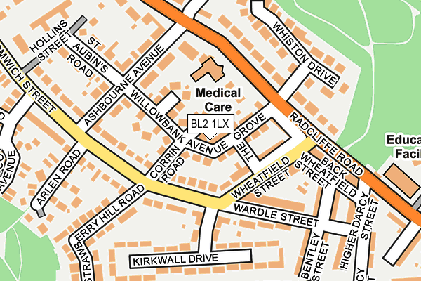 BL2 1LX map - OS OpenMap – Local (Ordnance Survey)