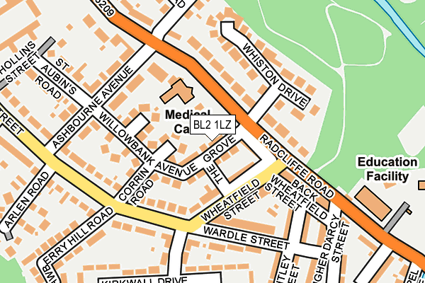 BL2 1LZ map - OS OpenMap – Local (Ordnance Survey)