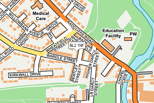 BL2 1NF map - OS OpenMap – Local (Ordnance Survey)