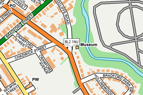 BL2 1NU map - OS OpenMap – Local (Ordnance Survey)