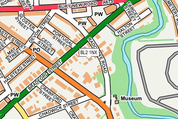 BL2 1NX map - OS OpenMap – Local (Ordnance Survey)