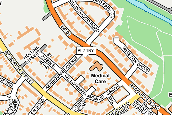 BL2 1NY map - OS OpenMap – Local (Ordnance Survey)