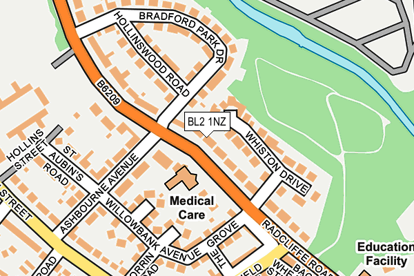 BL2 1NZ map - OS OpenMap – Local (Ordnance Survey)