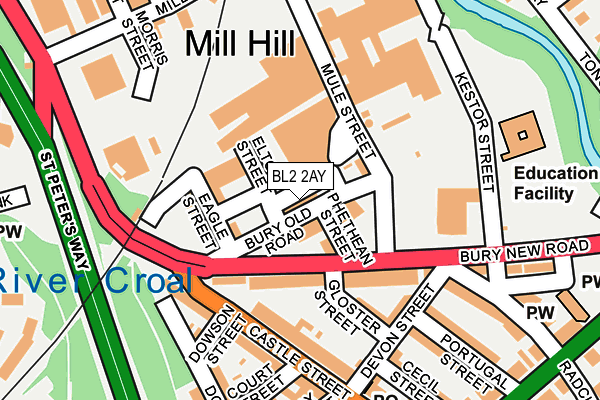 BL2 2AY map - OS OpenMap – Local (Ordnance Survey)