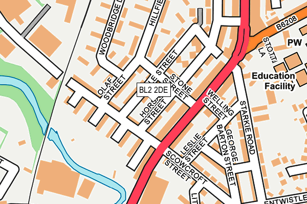 BL2 2DE map - OS OpenMap – Local (Ordnance Survey)