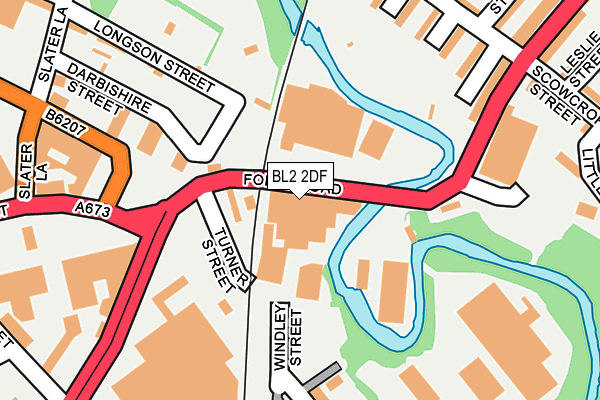 BL2 2DF map - OS OpenMap – Local (Ordnance Survey)