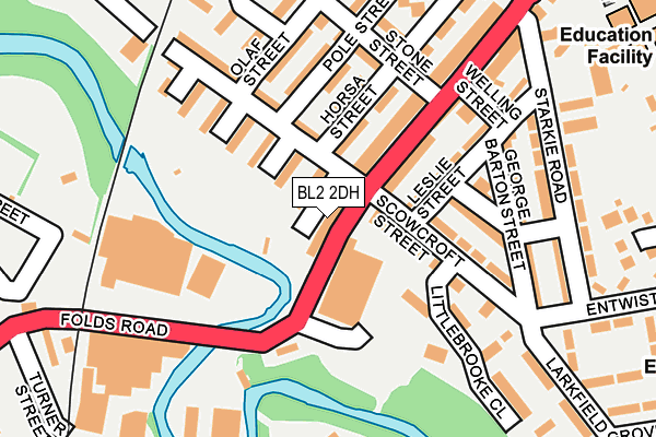 BL2 2DH map - OS OpenMap – Local (Ordnance Survey)