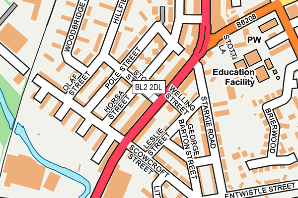BL2 2DL map - OS OpenMap – Local (Ordnance Survey)