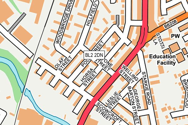 BL2 2DN map - OS OpenMap – Local (Ordnance Survey)