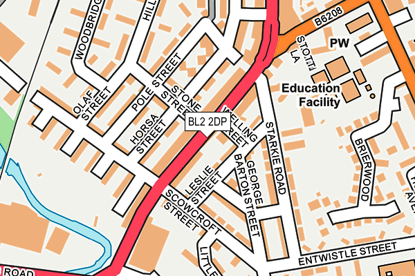 BL2 2DP map - OS OpenMap – Local (Ordnance Survey)