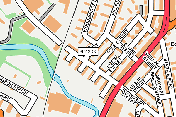 BL2 2DR map - OS OpenMap – Local (Ordnance Survey)