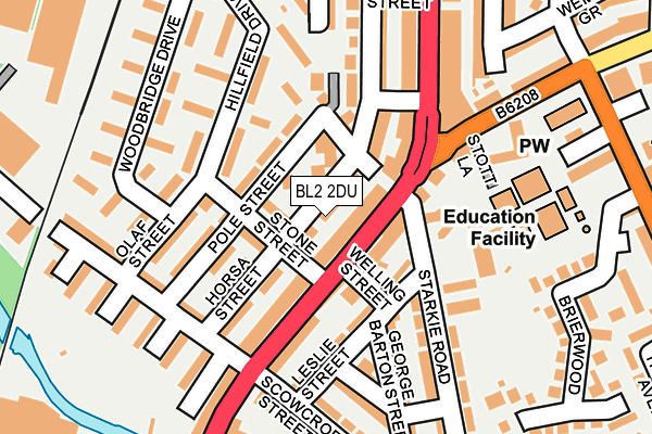 BL2 2DU map - OS OpenMap – Local (Ordnance Survey)