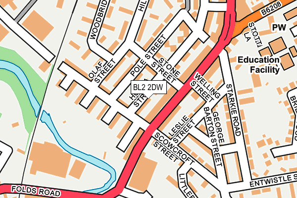 BL2 2DW map - OS OpenMap – Local (Ordnance Survey)