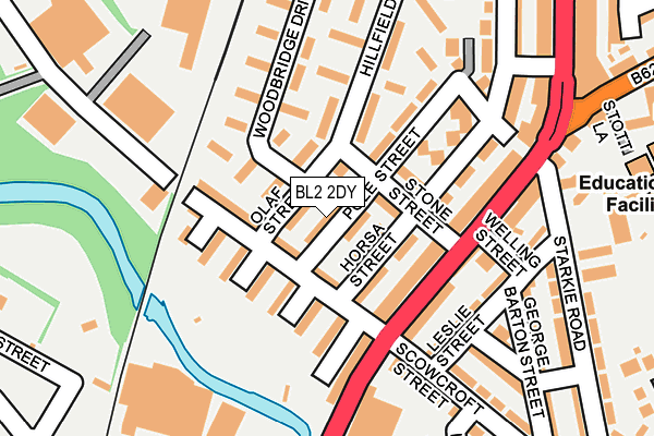 BL2 2DY map - OS OpenMap – Local (Ordnance Survey)