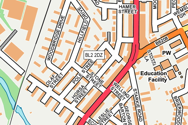 BL2 2DZ map - OS OpenMap – Local (Ordnance Survey)