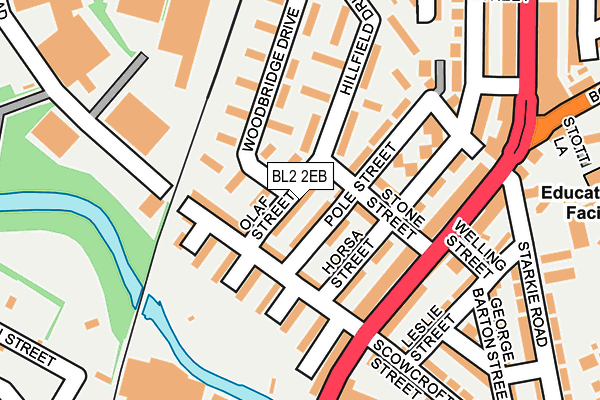 BL2 2EB map - OS OpenMap – Local (Ordnance Survey)