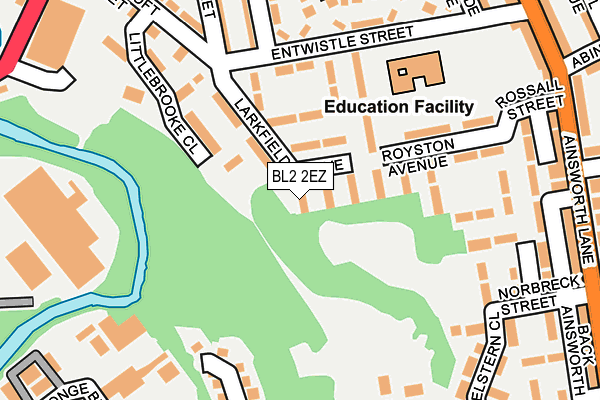 BL2 2EZ map - OS OpenMap – Local (Ordnance Survey)