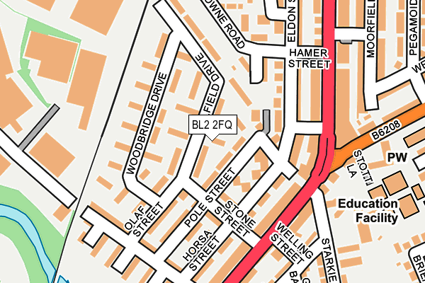 BL2 2FQ map - OS OpenMap – Local (Ordnance Survey)