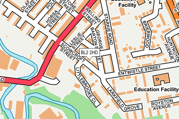 BL2 2HD map - OS OpenMap – Local (Ordnance Survey)