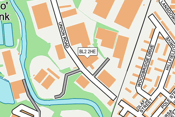 BL2 2HE map - OS OpenMap – Local (Ordnance Survey)
