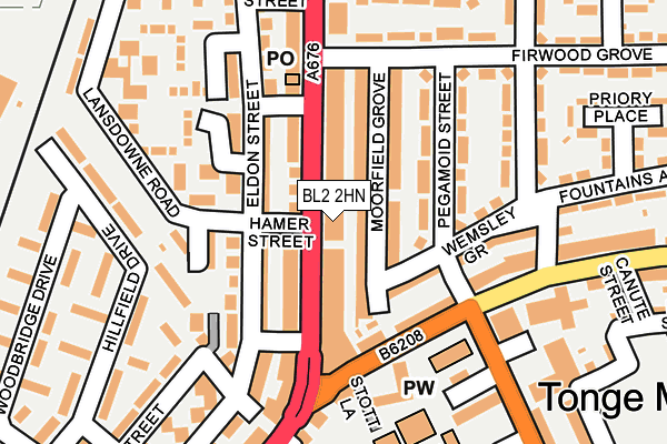 BL2 2HN map - OS OpenMap – Local (Ordnance Survey)