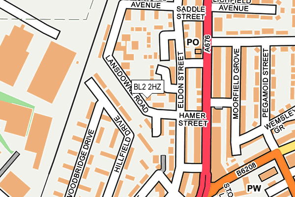 BL2 2HZ map - OS OpenMap – Local (Ordnance Survey)