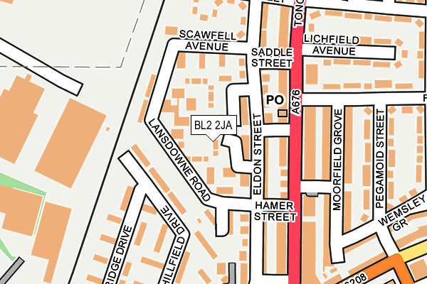 BL2 2JA map - OS OpenMap – Local (Ordnance Survey)