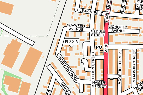 BL2 2JB map - OS OpenMap – Local (Ordnance Survey)