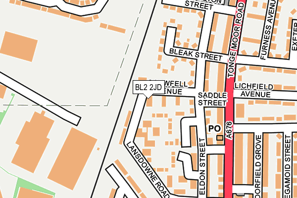 BL2 2JD map - OS OpenMap – Local (Ordnance Survey)