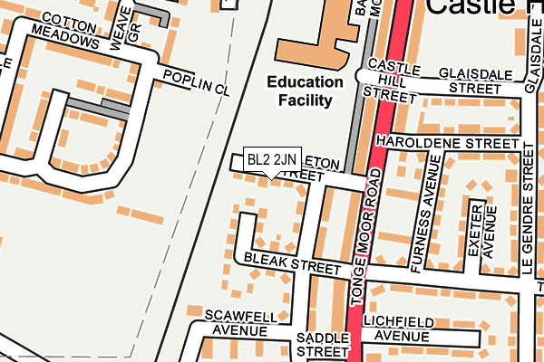 BL2 2JN map - OS OpenMap – Local (Ordnance Survey)