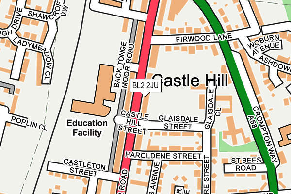 BL2 2JU map - OS OpenMap – Local (Ordnance Survey)