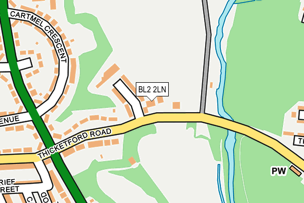 BL2 2LN map - OS OpenMap – Local (Ordnance Survey)