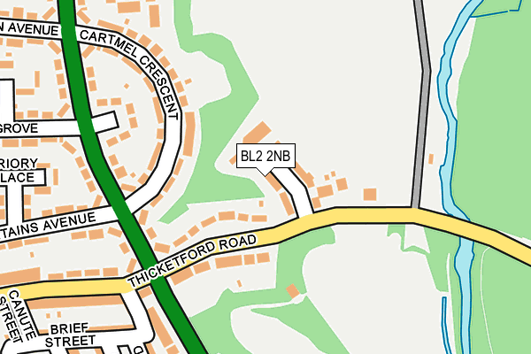 BL2 2NB map - OS OpenMap – Local (Ordnance Survey)
