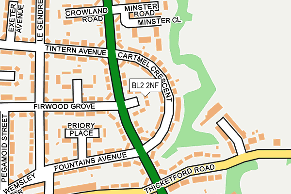 BL2 2NF map - OS OpenMap – Local (Ordnance Survey)