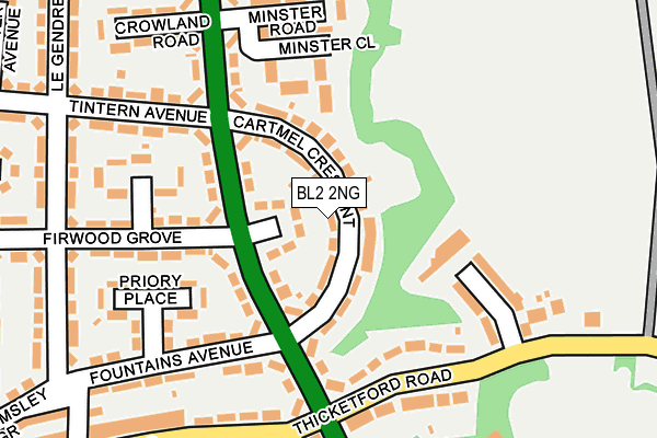 BL2 2NG map - OS OpenMap – Local (Ordnance Survey)