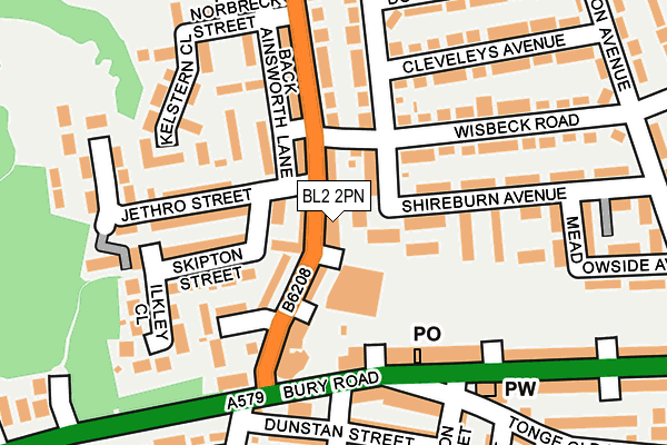 BL2 2PN map - OS OpenMap – Local (Ordnance Survey)
