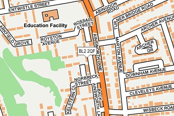 BL2 2QF map - OS OpenMap – Local (Ordnance Survey)