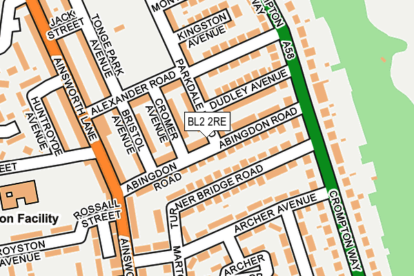 BL2 2RE map - OS OpenMap – Local (Ordnance Survey)