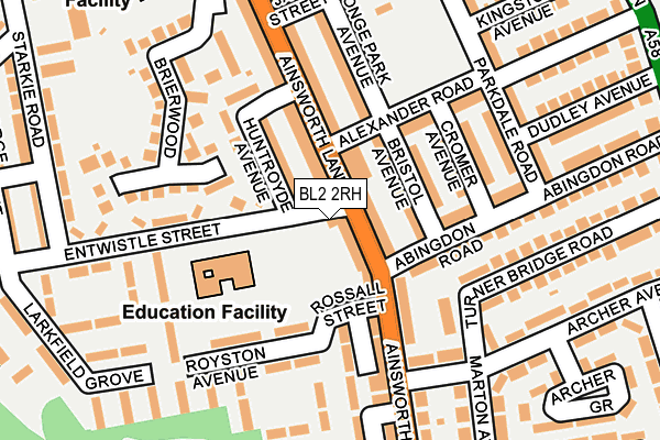 BL2 2RH map - OS OpenMap – Local (Ordnance Survey)