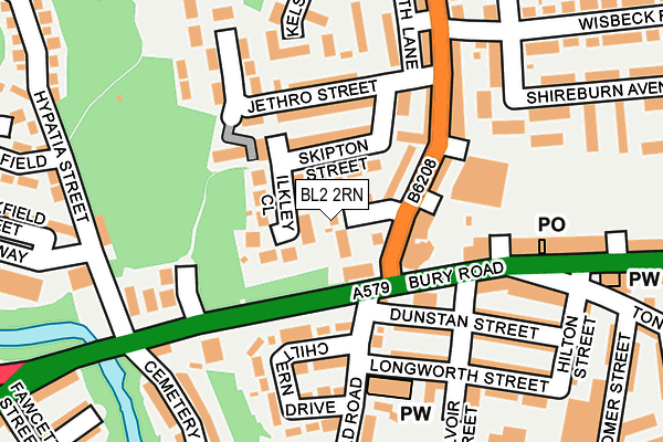 BL2 2RN map - OS OpenMap – Local (Ordnance Survey)